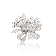 Platinum and Diamond Art Deco Convertible Double Clip Brooch