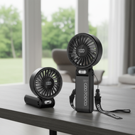 GOOJODOQ ,100,,LED  GOOJODOQ Kipas Tangan Mudah Alih Padat dengan 100 Tahap Kelajuan, Boleh Cas Semu