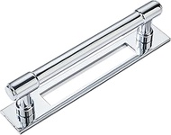 khtumeware 5 Pack 3-3/4 Inch(96 mm) Center to Center Polished Chrome Cabinet Pull Backplate with Bas