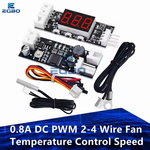 Single 12V 0.8A DC PWM 2-4 Wire Fan Temperature Control Speed Controller Chassis Computer Noise Redu