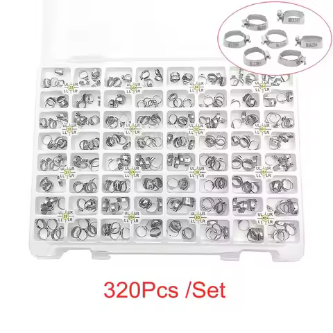 320Pcs/Kit Dental Orthodontic Molar Plain Bands Roth/MBT 022 Bands & Buccal Tubes U2/L1 Tube #33-#40