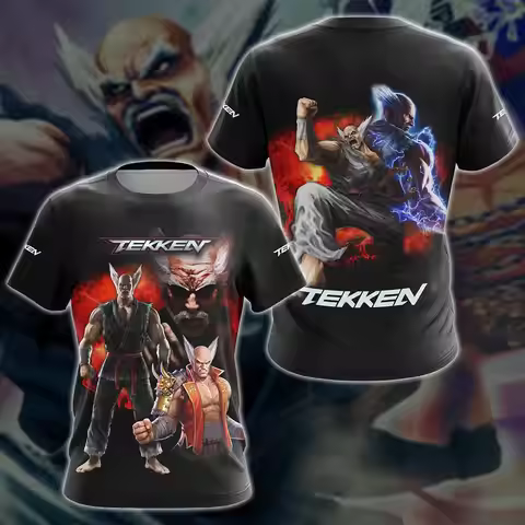 Game Tekken 8 Kazuya Mishima Graphic T-shirts 3D Print Anime Tshirt Men/Women Short Sleeve Crew-neck