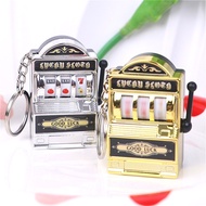 Mini Fruit Machine Keychain Pendant Rotating Machine Gaming Slot Machine Accessories Lucky Draw Pend