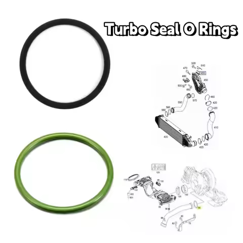 2pcs Turbo Seal O Rings For Mercedes OM642 A0179973545 A0149976445 Green & Black O Rings Car Accesso