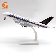 Singapore Airlines 380 Aircraft Model with Landing Gear Wheels Diecast Metal A380 Airplane Toy Colle
