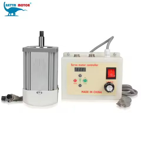 【US DE Stock】550W–2200W 110V/220V AC Brushless Servo Motor Kit with Threaded Shaft for Lathes & Mach
