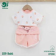 Dokma(8-14.2kg) Girls' Short-Sleeved Shirt Set American Cotton Fabric USA DT230 (6-9M 9-12M 12-18M 1