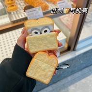 Apple Airpods Airpod Earpod 1 2 1/2 3 4 Pro 2 Charging Casing Cover Protective Cute Toast Bread Soft