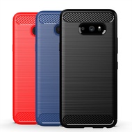 For LG G8X G8 G7 G6 V50S V60 V50V 50S V40 V35 V30 ThinQ Ultra Slim Carbon Fiber Brushed Texture Shockproof Soft TPU Phone Back Case Cover