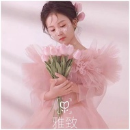 Korea Korea 2026 Children's Photography Clothing 5-15 Years Old Girls Photo Pink Gauze Dress Princes