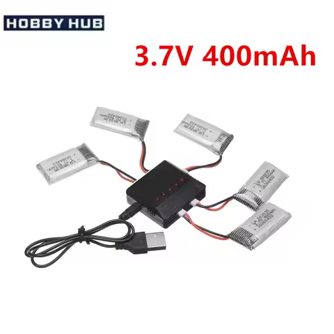 3.7V 400mAh 35C Lipo Battery and Battery charger for X4 H107 H31 KY101 E33C E33 U816A V252 H6C RC Qu