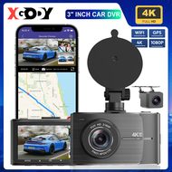 XGODY 3 "นิ้วรถ DVR 4K Ultra HD Dual Dash CAM 5G WiFi และ GPS สนับสนุนเซ็นเซอร์แรงโน้มถ่วงที่จอดรถ Night Vision