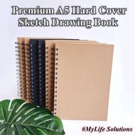 Premium A5 Hard Cover Sketch Drawing Book A5 Blank Notebook 100 Pages Thick Paper 140gsm Spiral Sket