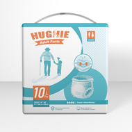 [สินค้าใหม่] HugHIe ผ้าอ้อมผู้ใหญ่ สูตรบางเบา มีอัตราการดูดซึมสูง 2000CC S/M/L/XL/XXL（100pcs）กางเกงด