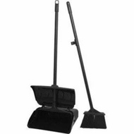 Broom Dustpan Set Black Long Handle + Plastic Hook Clip Durable Strong Thick Broom Dustpan Floor Res