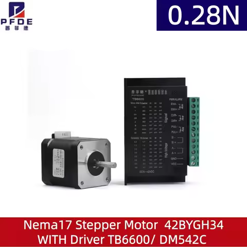 Nema17 Stepper Motor 0.28N WITH Driver Controller TB6600/ DM542C 1.5A Motor 42BYGH34