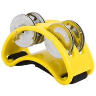 pinkdayone-SG Elliptical Tambourine Percussion Jingle Foot Bell Cajon Box Drum Accessories GiftYello