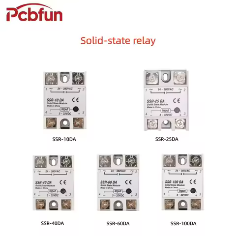 SSR-10DA SSR-25DA SSR-40DA SSR-60DA SSR-100DA Solid-state relays DC 3-32V control voltage AC 24-380V
