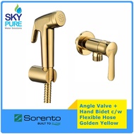 SORENTO SRTWT5840-GY Gold Color Angle Valve SRT86-GY Hand Bidet c/w Flexible Hose & Holder Golden Ye