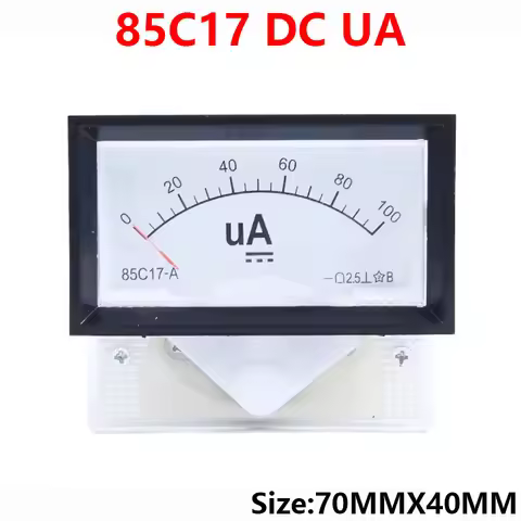 Pointer Type Panel Mount Analog Ammeter Gauge DC Meter 50uA 100uA 200uA 300uA 500uA Measuring Range 