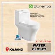 SORENTO WC One Piece Bathroom Water Closet Washdown Toilet Bowl (WHITE) SRTWC287A 8 / 10" / P Trap