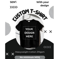 CUSTOM T-SHIRT BLACK TEE STANDARD CUT HEAVYCOTTON T-SHIRT 210GSM