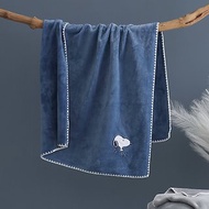 【HOYACASA x 史努比聯名】刺繡華夫格萬用舒柔毯-藍(100x150cm)