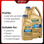 ECW Ori Ravenol 5W-40 VMO 1L 5L Fully Synthetic High-Performance Engine Oil Minyak Hitam Kereta