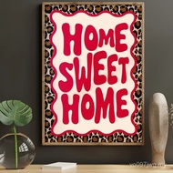 "Home Sweet Home" Leopard Canvas Print Poster Vinatge Funky Chic  Art Prints Living Room Bedroom Wal