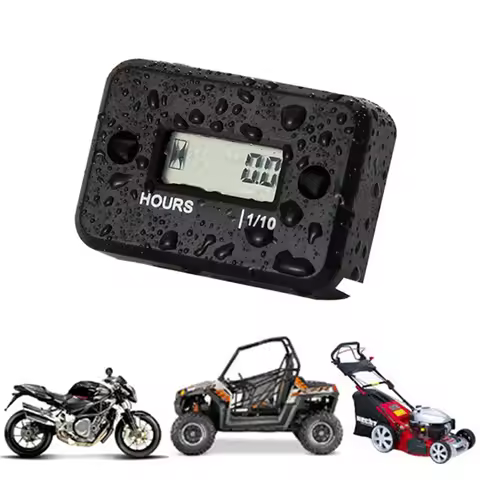 1 Pcs Waterproof Digital Hour Meter LCD Display Portable Engine Gauge Hour Meter For Motorcycle/Boat