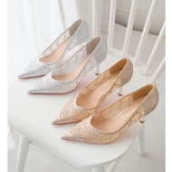 La Muse - Leroy rhinestone lace high heel wedding shoes rhinestone heels