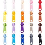 FINGERINSPIRE 76 Keping # 5 Kepala Penarik Zip Plastik 17 Warna Kepala Penarik Zip Oval Kit Pembaika