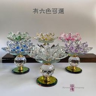 珈瑪–水晶玻璃蓮花燈酥油燈座燭台–雙金屬單球形水晶蓮花燈座 供佛燈 LED蠟燭燈座 蠟燭燭臺 玻璃長明燈座佛前燈神明燈