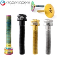 JESTINE Bicycle Stem Top Cap Screw, M6x30/35mm Titanium Alloy Bicycle Headset Top Cap Bolt, Ultra-light Colorful Vacuum Plating Bicycle Headset Cover Screws Cycling Parts