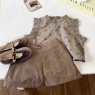 Girls' Summer Two-Piece Suit - Camisole & Shorts Set | Korean Style M53