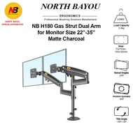 NB H180 Gas Strut Dual Monitor Mount Support Monitor 22" - 35"