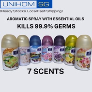 UnihomSG (ReadyStock) Aromatic Spray Automatic Air Freshener Refills Anti Bacterial Kill 99.9% Germs 9 Aroma