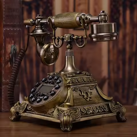 Durable Boutique European Antique Retro Phone Landline Rotary Dial Phone
