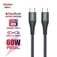 VIVAN KPD100S Original Type C to Type C Cable Fast Charging Power Delivery 60W 3A Support Macbook Ch