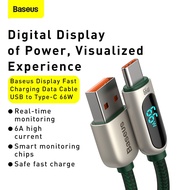 Baseus 66W Display Fast Charging Data Cable USB to Type-C Output for Tablets Phones for Samsung S20