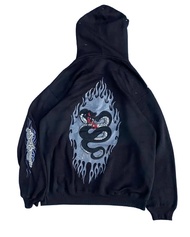 Streetwear JNCO Hoodie Y2K Hip Hop JNCO Snake Graphic Black Oversized Hoodie Sweatshirt Mens Womens 