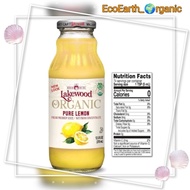 LAKEWOOD Organic Pure Lemon Juice 12.5OZ/370ML Exp:12/2024 100% Pure Lemon Juice有机柠檬汁