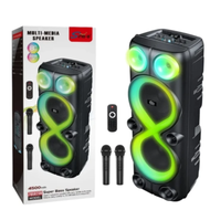 Zqs8238 Double 8inch Portable Wireless Party Loud Speaker Ktv Dj Sound Karaoke System Dual Wireless