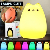 Lampu 7 Warna Model Kucing Lucu - LJC-101 Lampu Hias Warna Warni RGB Hiasan Buat Kamar Tidur Meja Cu