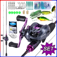 Sougayilang 【พร้อมส่งในไทย】คันเบ็ดและรีลชุด 1.8M/2.1M ที่จับ EVA ULคันเบ็ดตกปลา 7.2:1 อัตราทดเกียร์ร