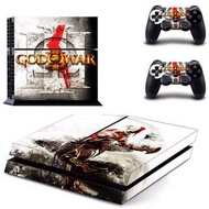 全新God Of War Playstation 4保護貼 有趣貼紙 包主機底面+2個手掣)