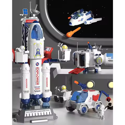 Spaceship Multistage Rocket Artificial With Light And Blast Off Sound Effects Montessori Airplane Sh