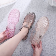 Meisha jelly Transparent gliter/meisha jelly shoes Adult/Women's jelly Sandals/Antiskid Rubber Sandals/Korean Modern Sandals/jelly shoes