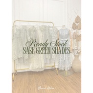 Sage Green and Turquoise Shades Dress & Set