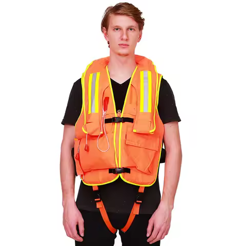 Inflatable Life Jacket,Wrap-around Inflatable Lifebuoy, Fire Department-specific Life Jacket, Factor